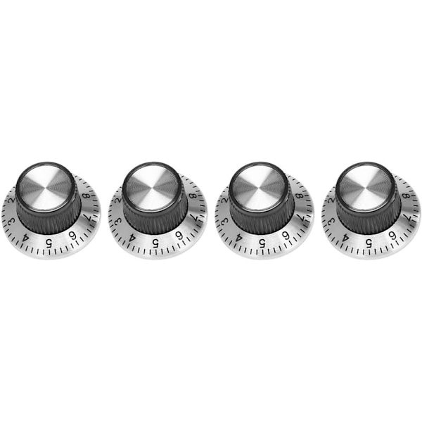 4 x Potentiometer Pot Metallkruka med bricka 0-9 för 6 mm axelknapp