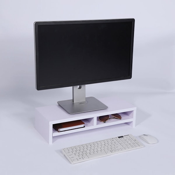 Skrivebordsmonitorholder LCD TV Laptop Stativ Computer Skærm Desk Hylde Desk Purplish Hvid