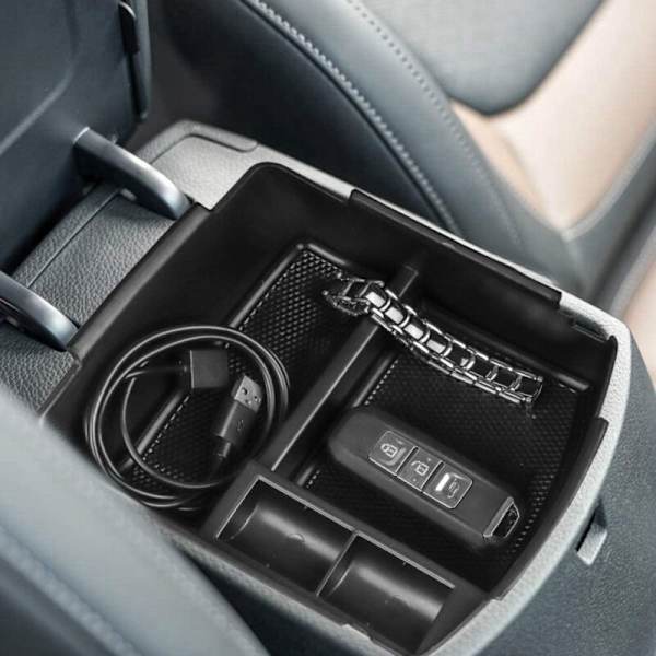 Center Console Organizer Tray Kompatibel med Seltos 2020 2021 Armrest Sekundär Förvaringslåda Insert