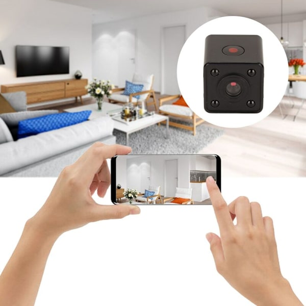 Mini Trådlös WiFi-kamera, Liten HD Videobarnvaktkamera, Nattseende, Rörelsedetektering, för Hemsäkerhet