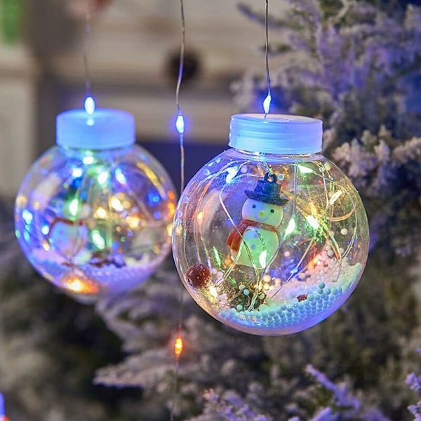 Julekugle Hængende Lys, 10 LED Feelygter LED Kugler Vandafvisende Juletræ Feelygter til Udendørs Indendørs 3x3M Lysstreng Kugle til Gar
