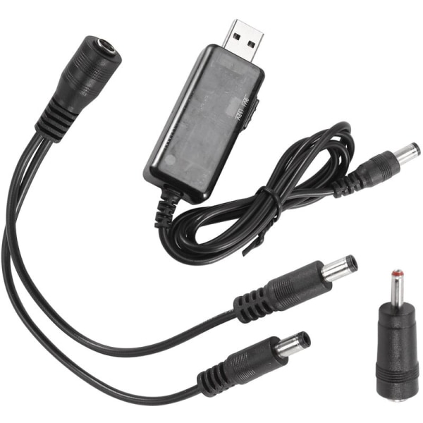USB-tehostuskaapeli 5V Step Up 9V 12V DC jännitteenmuunnin Jännitteenmuuntaja 1A Step Up DC-säädin kytkimellä ja jännitemittarilla LED-näyttö