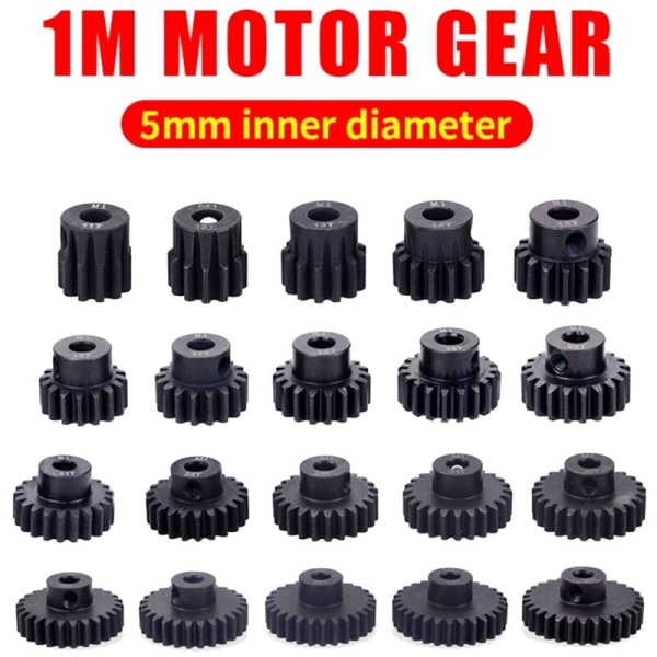 M1 5Mm 29T Svart Stål Metall Kugghjul Motorväxel för 1/10 Rc Modellbil Motorcykel