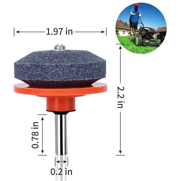 Gressklipperbladssliper, slipestein for drill, for elektrisk gressklippersliper, 3 stk