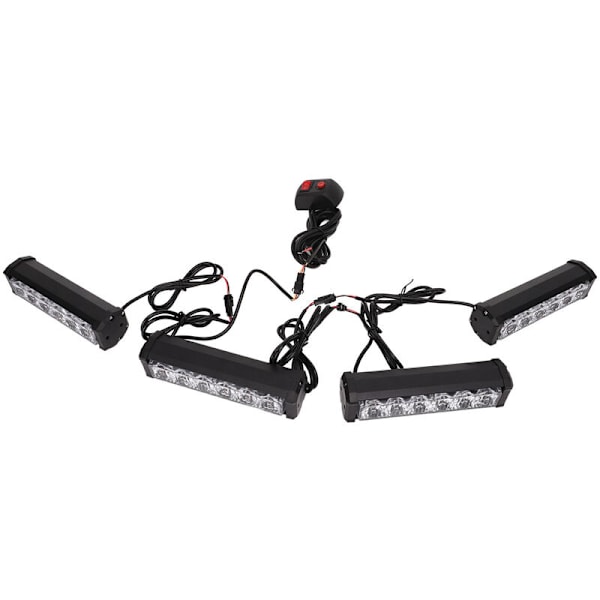 4 i 1 LED Nødstrobelys IP67 12V 24V Frontgrill Blinkende Farelys for Kjøretøy Lastebil Tilhenger Varebil