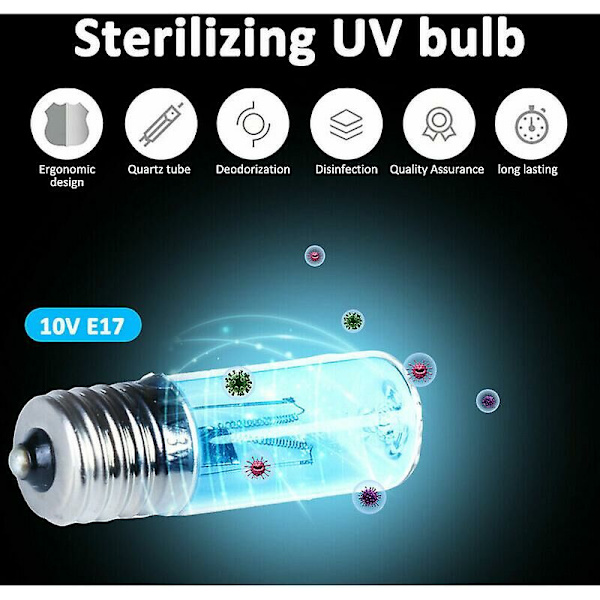 UV Ultrafiolett Germicid Desinfeksjon Anti-Midd Kvartslampe Pære (1 stk)