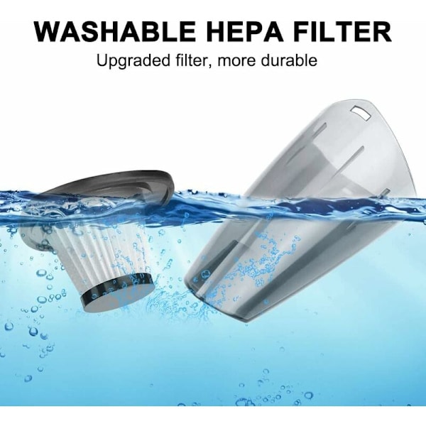 Håndholdt støvsuger, 120W bilstøvsuger, 2200mA trådløs håndholdt støvsuger Fugtighed/støjreduktion Hurtig opladning med vaskbart filter