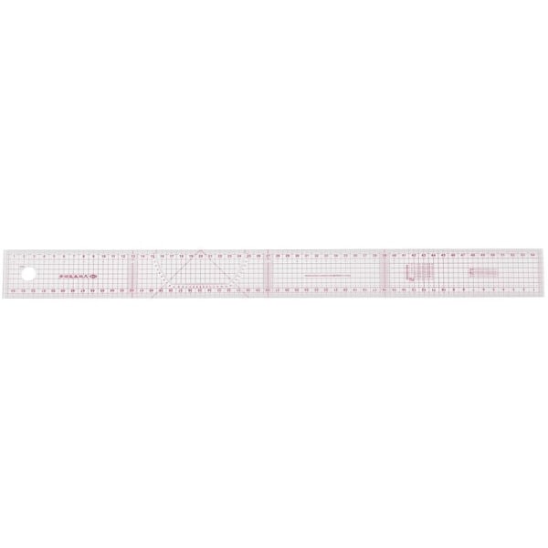 54 cm straight sewing ruler double sides share metric Pink Transparent