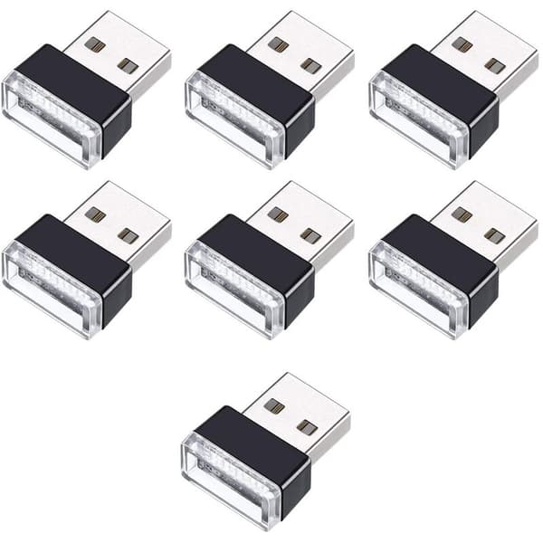 7 stk. Mini USB LED-lys Bilmodellering Indvendigt lys Bil Lys USB Natlys (7 farver)