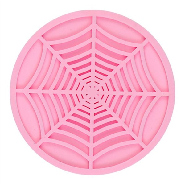 Silikon-underlag med edderkoppnett - Sett med 6 unike edderkoppformer, svart sett 10,2 cm, rosa