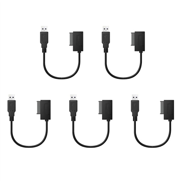 5X USB PC 6P+7P CD DVD Rom SATA till 2.0 Adapter Slimline Sata 13 Pin Konverter Drive Kabel för Laptop Dator