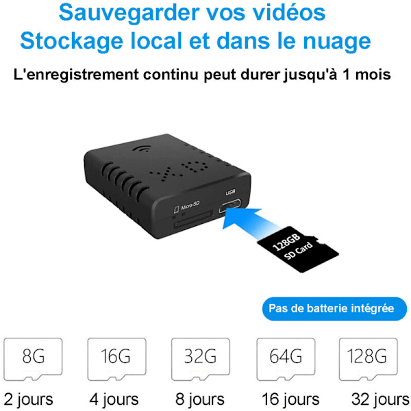 1080P HD Mini Skjult Spykamera til Hjemmesikkerhedsovervågning - Trådløs og Diskret.