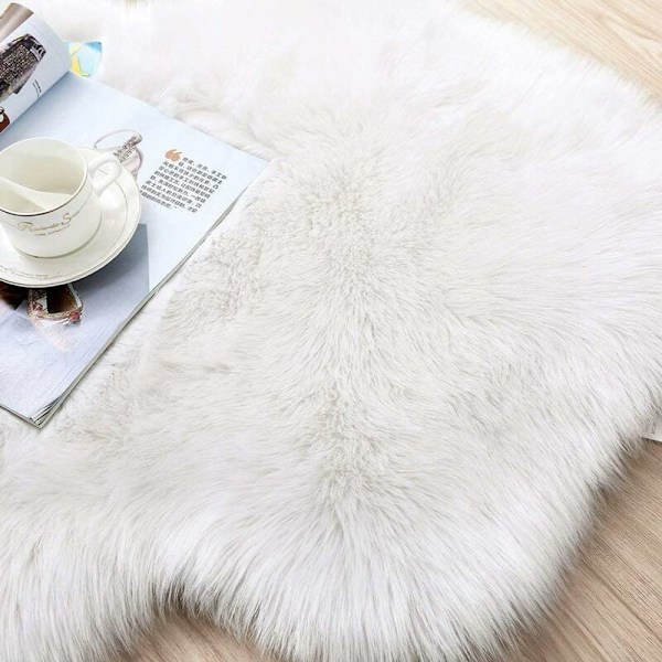 Falsk saueskinn, Falsk saueskinn Falsk ull Lammeskinn Teppe Fluffy Myk Lang Hår Polstring Stol Polstring Sofa Pute