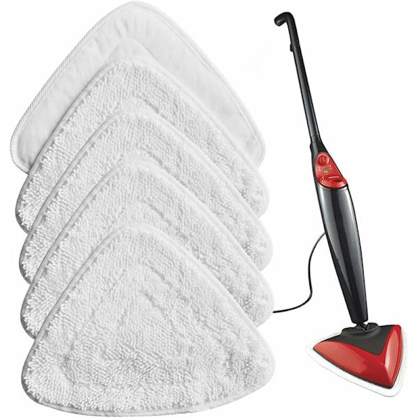5-pack ersättningsmikrofiberdynor för Vileda ångmopp 100 påfyllningar (vita)
