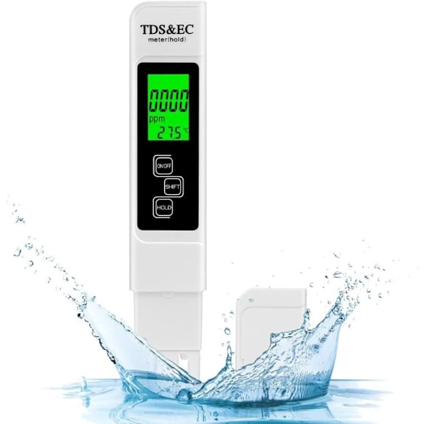 Vedenlaadun testaaja, 4-in-1 pH-mittari ja TDS&EC-lämpötilamittari, mittari LCD-näytöllä, korkea tarkkuusresoluutio 0,01, juomavedelle