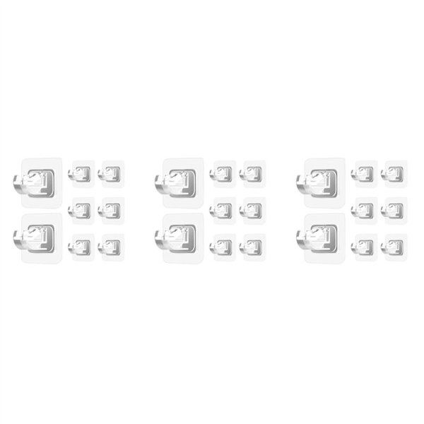 24 stk. Borrefrie Gardinstangs Holdere Kroker Spikerfrie Hengere for