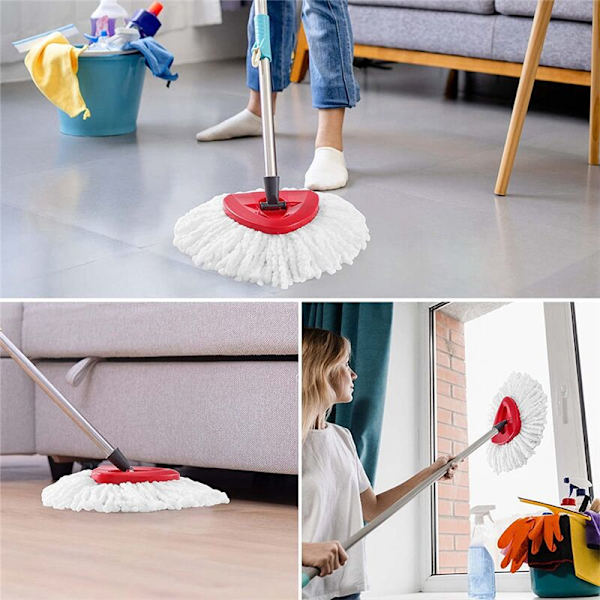 9 Pakk EasyWring & Clean Mop Byttehoder, Turbo Mop Mikrofiberhode, Mop