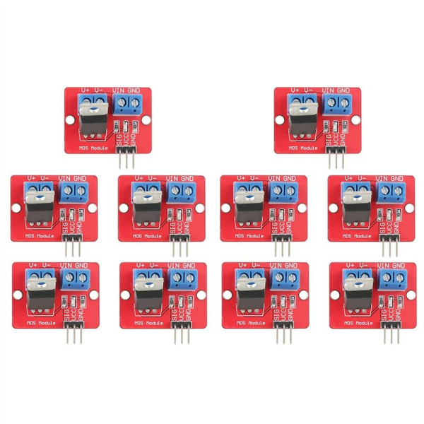 10 stk IRF520 MOS-drivermodul PWM-dimmer 0-24V Topp Mosfet-knapp IRF 520 for ARM MCU