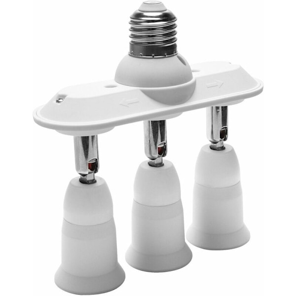 3 i 1 E27 horisontal konverteradapter designet 360 graders justerbar 180 graders fleksibel og lett sokkelsplitter