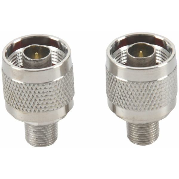 2 st N-typ hane till F RF koaxialadapterkontakt för antenn, silver
