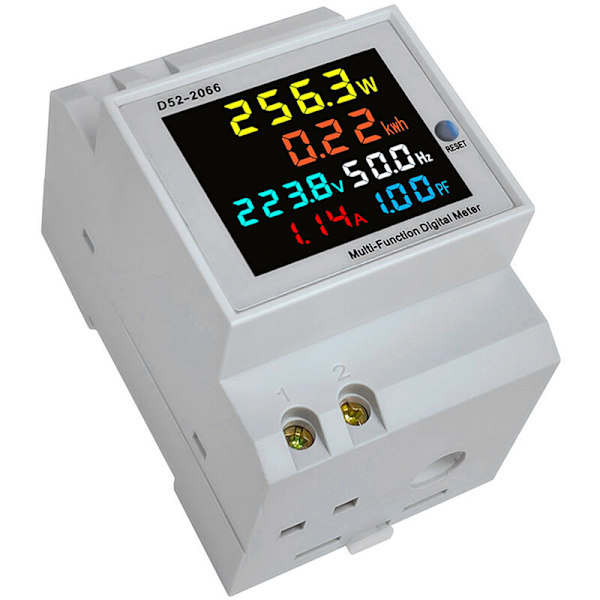 Din Rail AC Monitor 6IN1 250-450V 100A Aktiv Spänning Ström Effektfaktor KWH Elektrisk Energifrekvensmätare VOLT AMP
