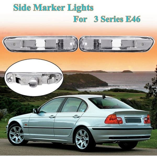 Til 3 Serie E46 316I 318I 325I X3 E83 E90 4D/2D 1999-2003 Blinklys Side Markering Lys Blink Dæksel Hvid
