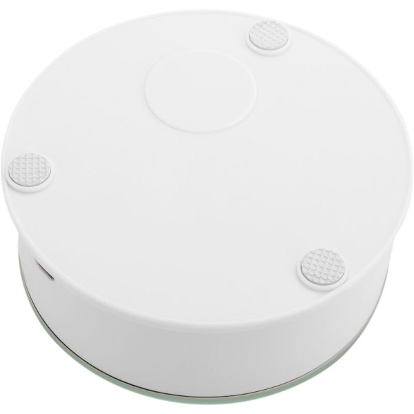 Elektrisk roterende base 10 cm hvit med speil. Roterende plattform med LED-belysning