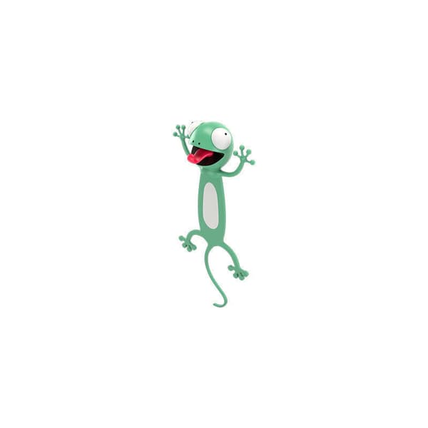 3D Stereo Cartoon Animal Bokmärke för Studenter, Perfekt Present (Gecko) -