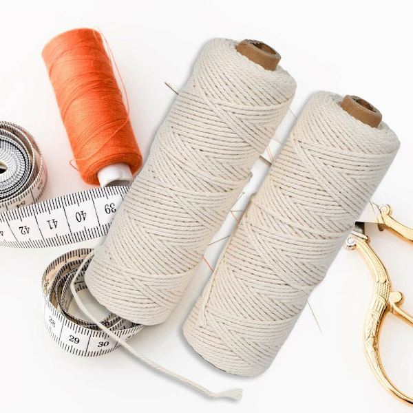 2 rullar 2 mm 100 meter för packning DIY-hantverk, hållbart rep för trädgårdsarbete