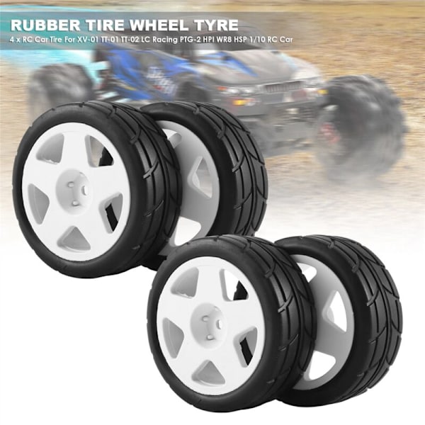 4 kpl 12 mm kuusiokolo 65 mm kumirenkaat XV-01 TT-01 TT-02 LC Racing PTG-2 WR8 1/10 RC-autolle, 3