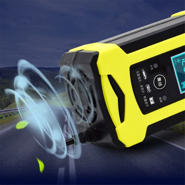 12V 6A 220V Automatisk batteriladdare för bil, motorcykel, lastbil, intelligent pulsladdning, våt/torr blysyra gel EU
