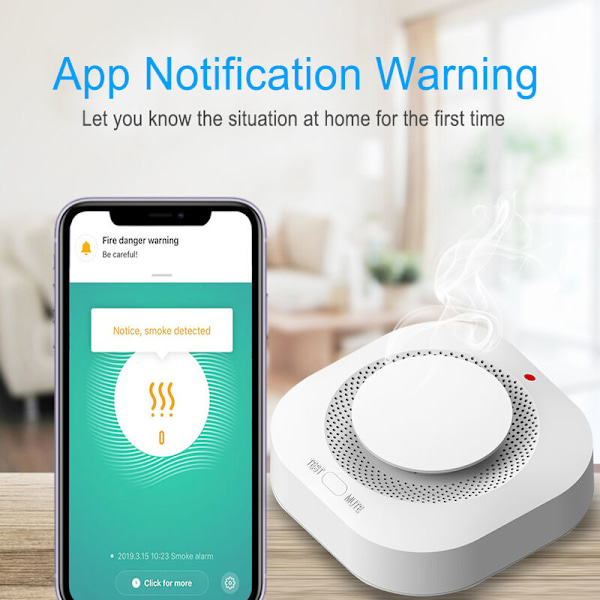 Hemrökvarnare Tuya Smart WiFi Röksensor Tuya Brandvarnare