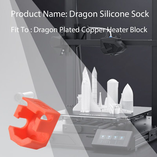 Dragon Silikonstrumpor för Hotend Bowden Extruder Värmeblock Munstycke 3D-skrivardelar 2
