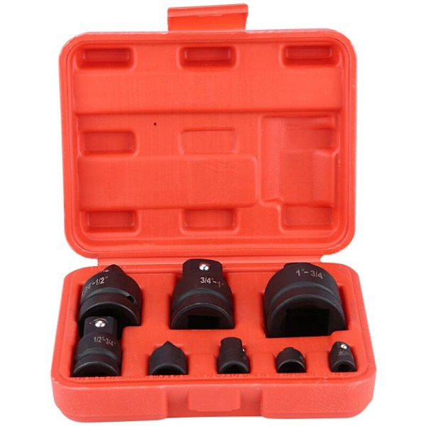 8-delt Sokkelomformer Adapter Reduser Sett 1/4\" 3/8\" 1/2\" 3/4\" 1\"