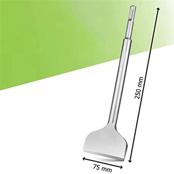 Flisermeisel 250 x 75 mm Bred Egnet for Elektrisk Hammer Kon Meisel Lim Flat Meisel for Fliser Spesialstål Holdbar