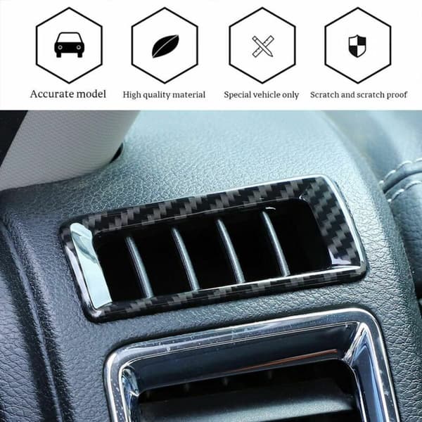 Senterkonsoll Luftventil Uttak Deksel Trim ABS Interiør Tilbehør for Ram 1500 2010-2017 (Fiber)