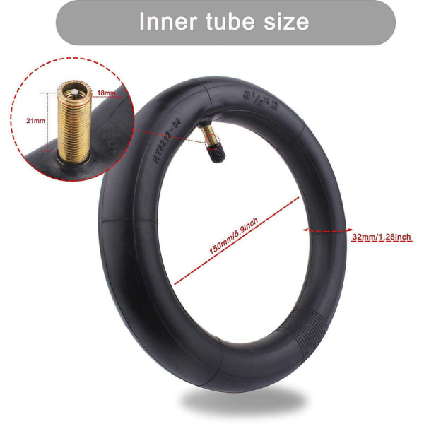 2 st innertuber för Xiaomi Mijia M365 elektrisk scooter skateboard däck uppblåst ersättning däck 8 1/2X2 reservdel tillbehör