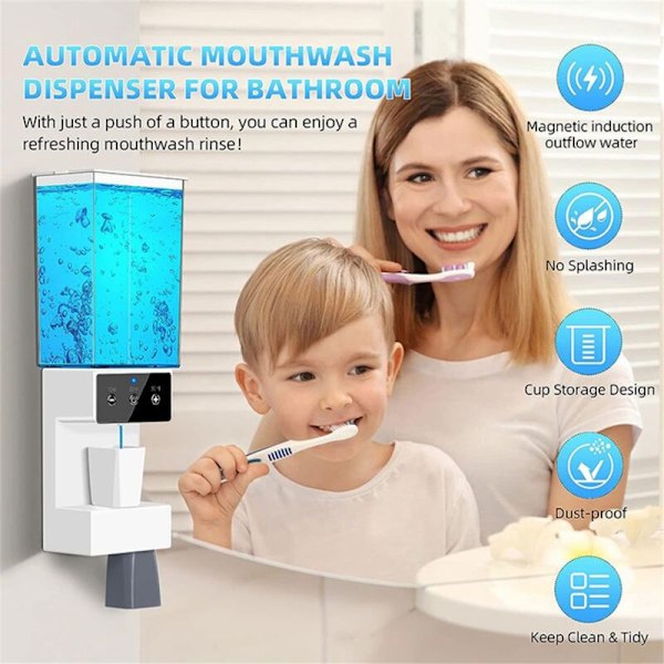 700 ml Badrumsdispenser, Väggmonterad Laddningsbar Automat för Barn & Vuxna