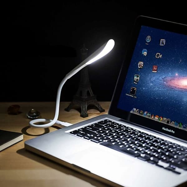 USB-dimmbar lampe for datamaskin/PC/notatbok/laptop (hvit)-