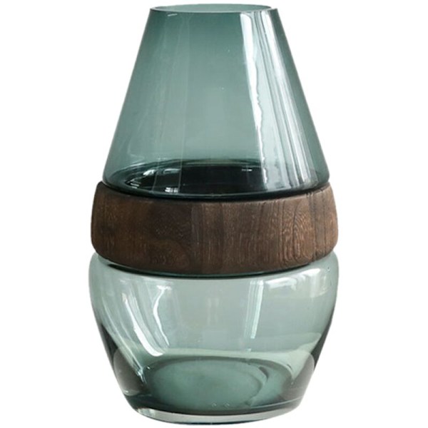 Nordisk stil enkel dekoration ornamenter lys luksus gennemsigtig glas log vase blomst dekoration ornamenter