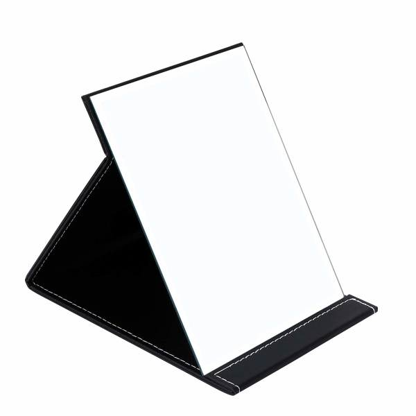 Lærhåndverkssminkespeil Frittstående Ultra HD Stort kompaktspeil 6*8,4 tommer - svart