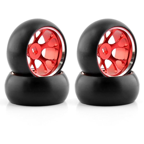 Hårda plast drivdäck däckfälg metallhjul för 284131 K969 K989 Mini-Z 1/28 RC bildelar, röd