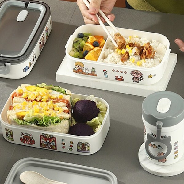 Lunchbox Matlåda Bento Säker för Mikrovågsugn Skolmatförvaring Barn Uppvärmningsbar A
