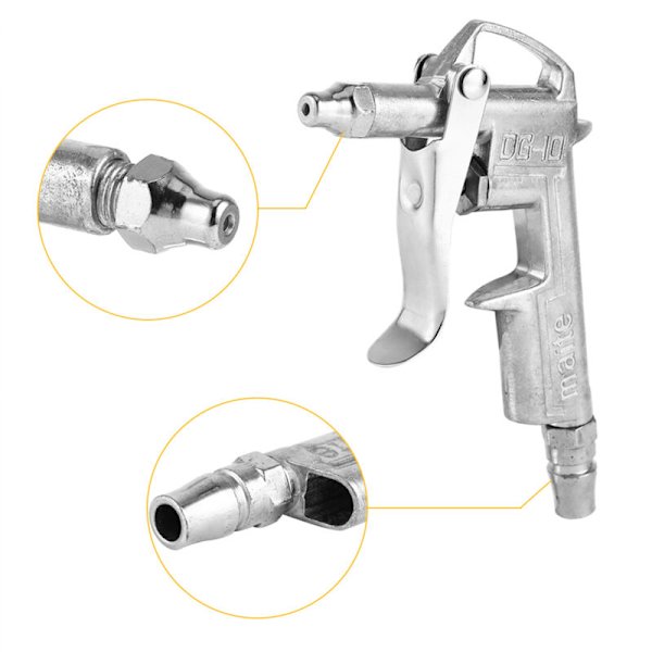 Luftblåsare Luftpistol med Munstycke Lång Legering Uppblåsningspistol för DG-10 Kompressor