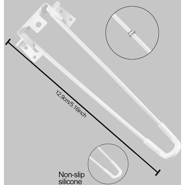 Fällbara bordsben 4 st Fällbara hårnålsbordsben 32 cm höjd Vit Hög belastning Lätt att installera Fällbart soffbord Ben