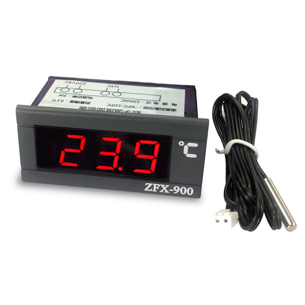 Verktyg Termometer ZFX-900 Inbyggd Temperaturindikator Smart Digital Temperaturdisplaypanel för Kylskåp Frys Kylrum, Svart-