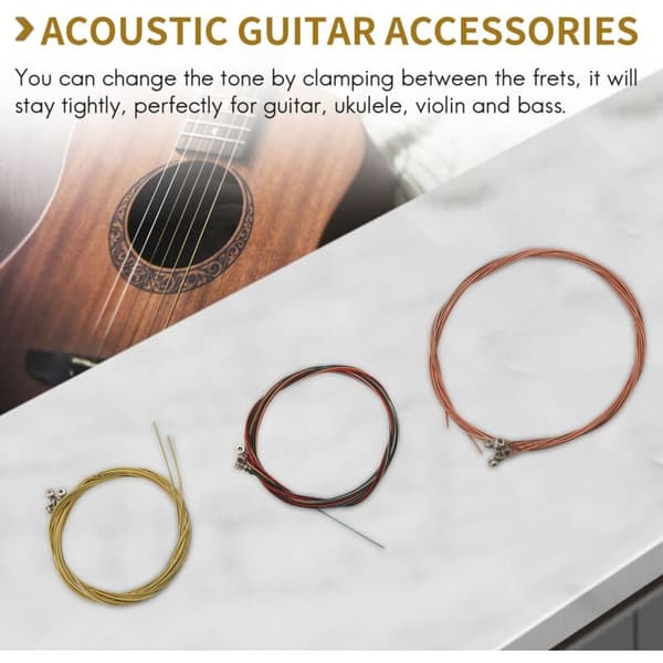 Guitar Tilbehør Inkluderet Akustiske Strenge Capo Stemmer Picks String Winder Nut Saddle Bridge Pins