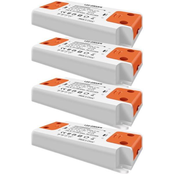 LED-transformator Indgang 220-240V Udgang DC 12V 1.25A 15W LED-pære Driver Konverter Driver Konstant Spænding Strømforsyning, Pakke med 4