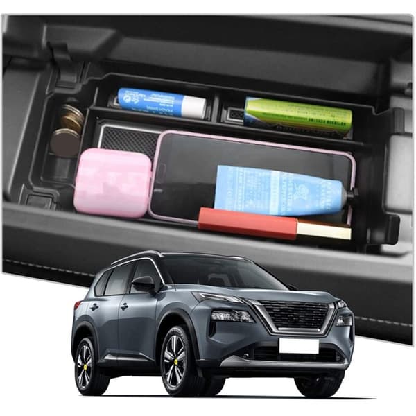 Center Console Organizer Tray för Rogue T33 2021 2022 Armrest Insert Förvaringsbox Divider Tillbehör, Vit