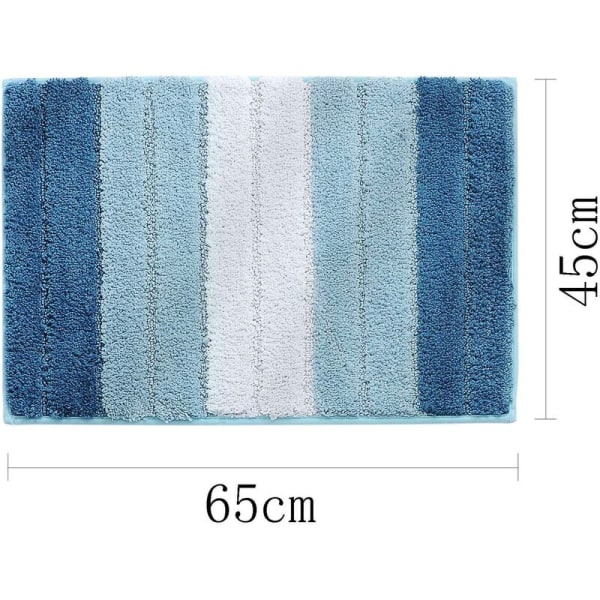 Luksuriøs badematte, myk plysj mikrofiber sklisikker dusjmatte, maskinvaskbar - Gradient blå